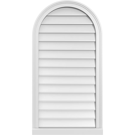 Ekena Millwork Round Top Surface Mount PVC Gable Vent w/ 2"W x 2"P Brickmould Sill Frame, 22"W x 42"H GVPRT22X4203SN